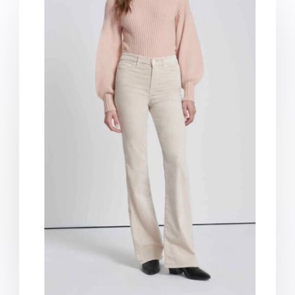 7 For All Mankind Lisha White Velvet Bootcut Jean- Size 30 - Picture 1 of 15